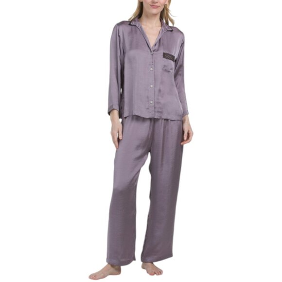 NATORI EDIT 2pc Ashley Icon V-neck Long Sleeve Top And Pants Pajama Set